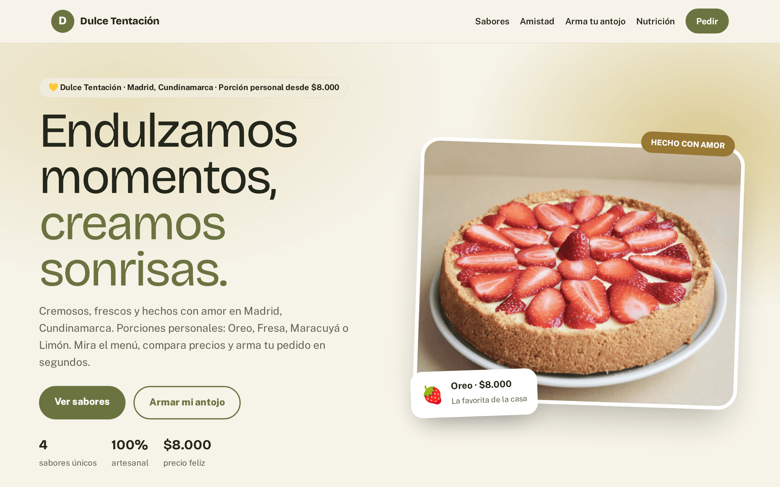 Screenshot of endizamos momentos,creamos sinrosas