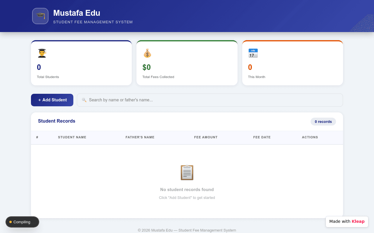 Intuitively manage student records and tuition with a streamlined fee management system.