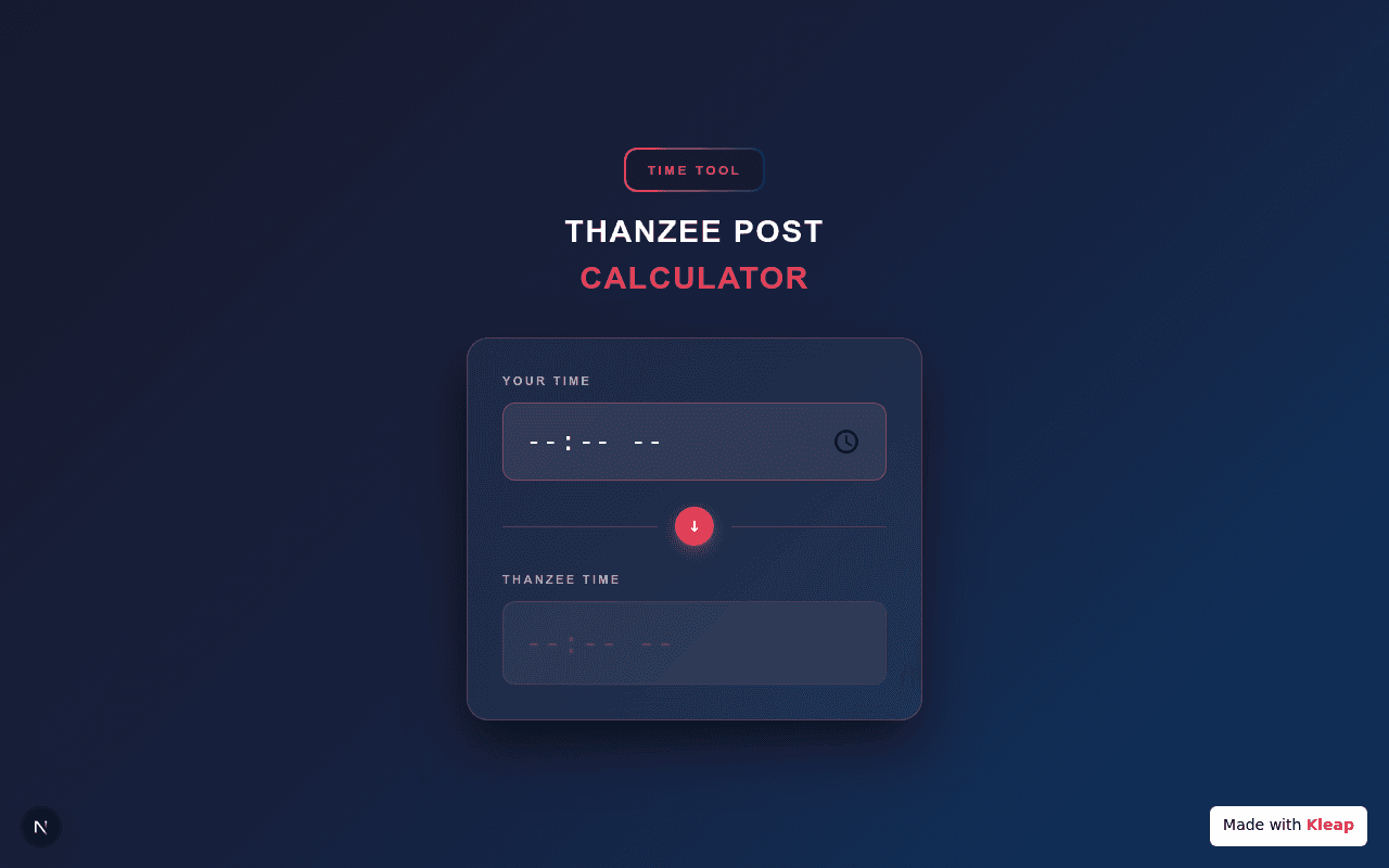 A sleek time conversion tool designed for simple and intuitive use.