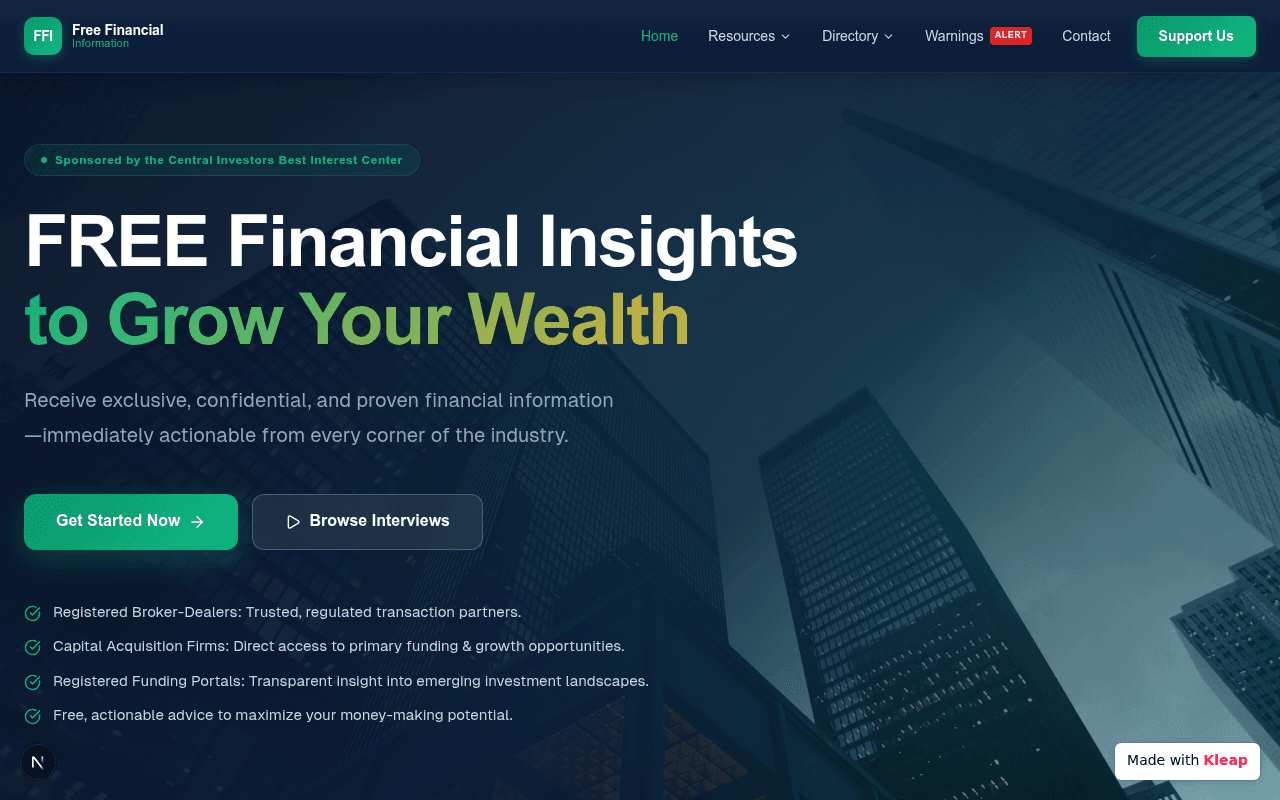 Unlock financial growth with exclusive insights and trusted market connections.