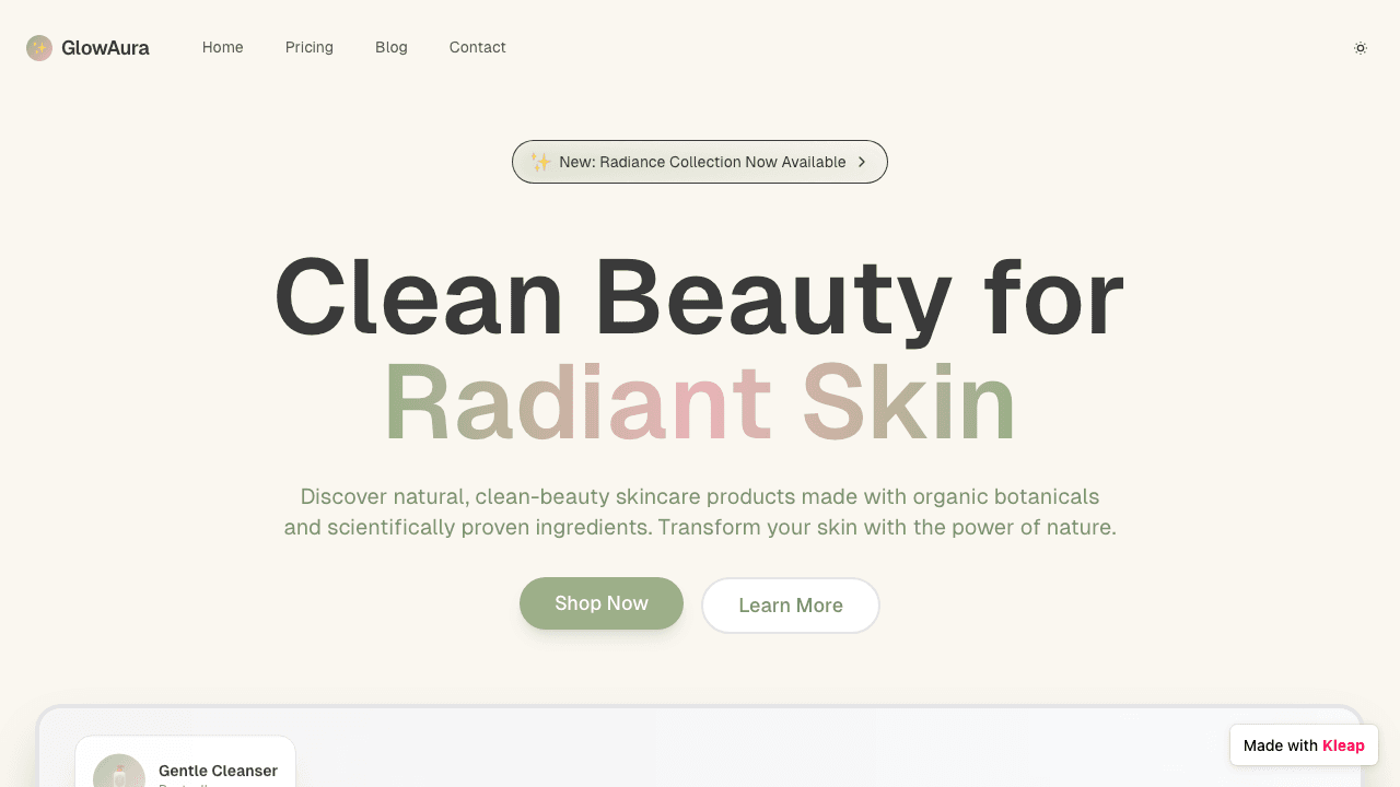 Clean beauty for radiant skin, blending organic botanicals with scientific innovation.