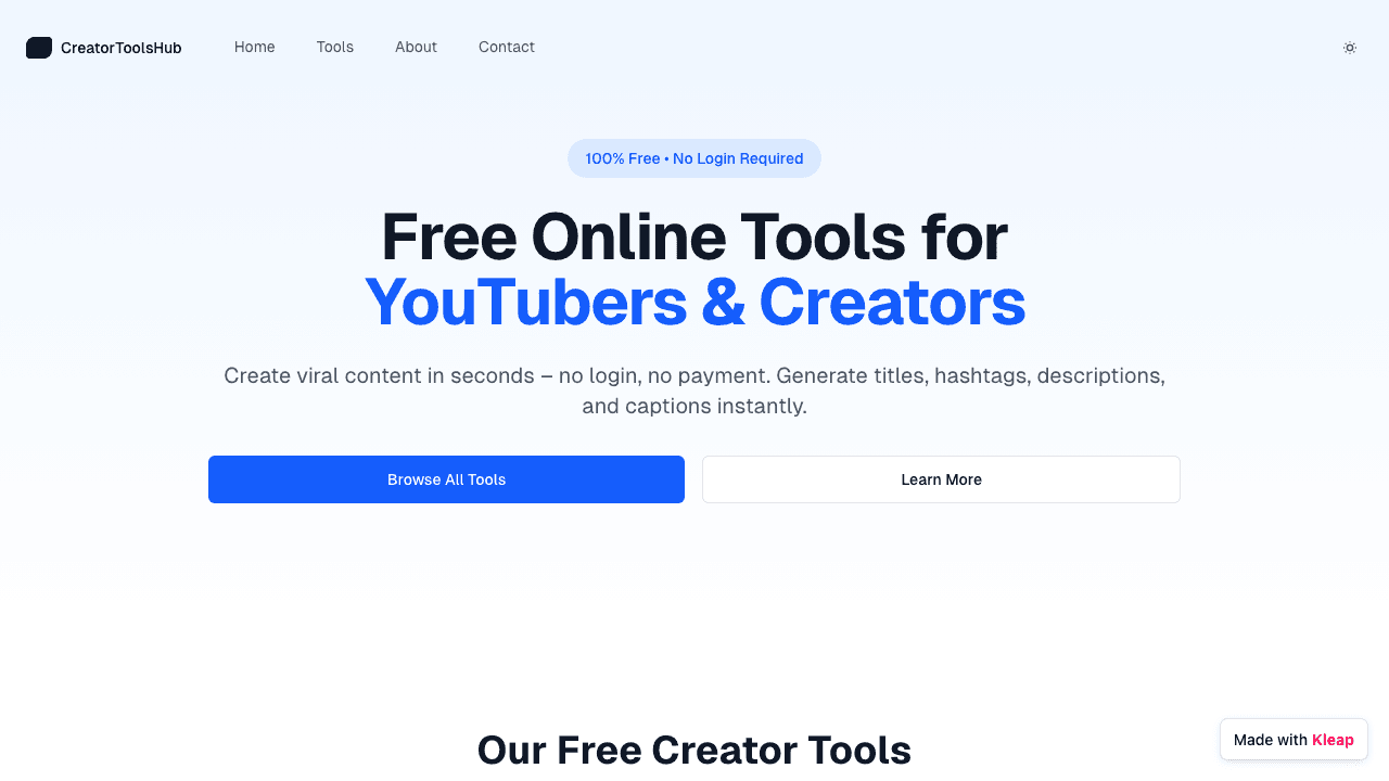 Ignite your content with AI-powered tools designed for YouTubers and creators.