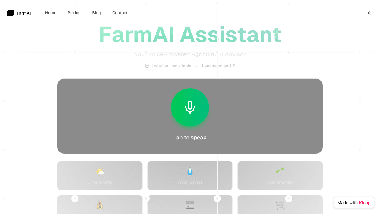 Empower your farm with a voice-powered AI assistant for data-driven agricultural decisions.