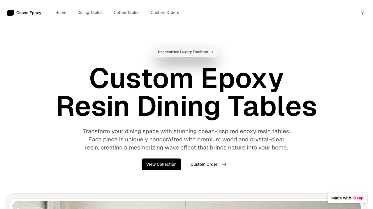 Handcrafted luxury epoxy resin tables that transform dining spaces into ocean-inspired art.