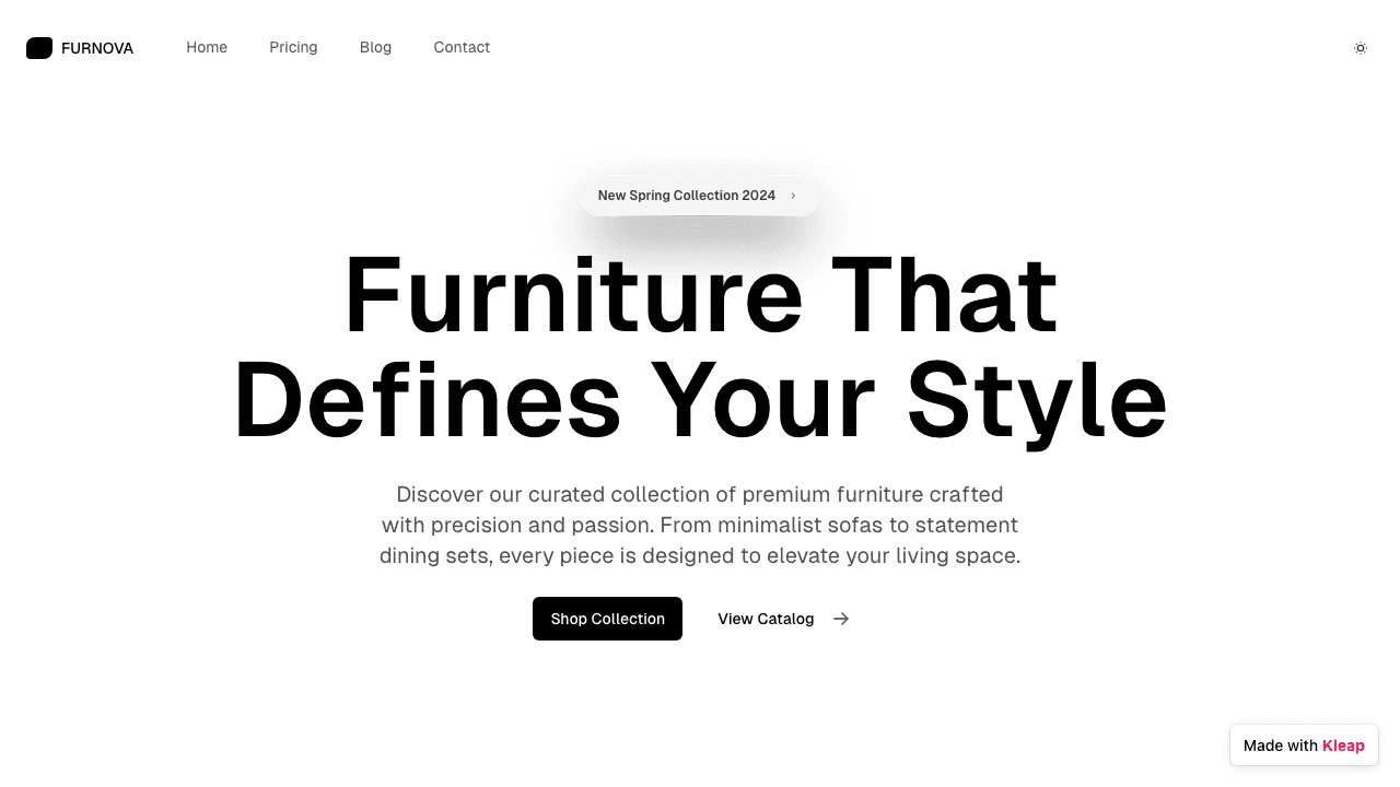 Clean and contemporary, this furniture site offers a curated collection for stylish living.