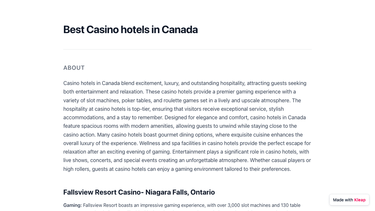 Discover Canada's premier casino hotels, blending luxury, gaming, and entertainment.