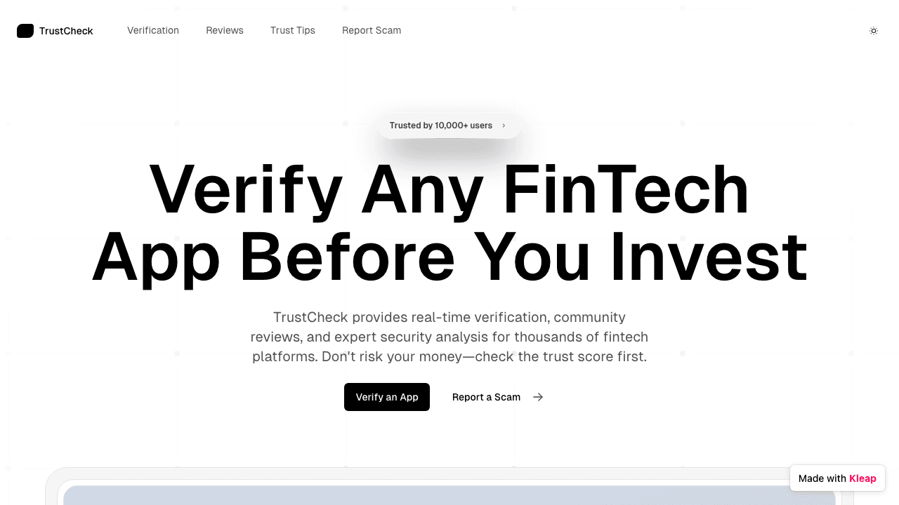 TrustCheck provides real-time verification and expert analysis for FinTech apps.