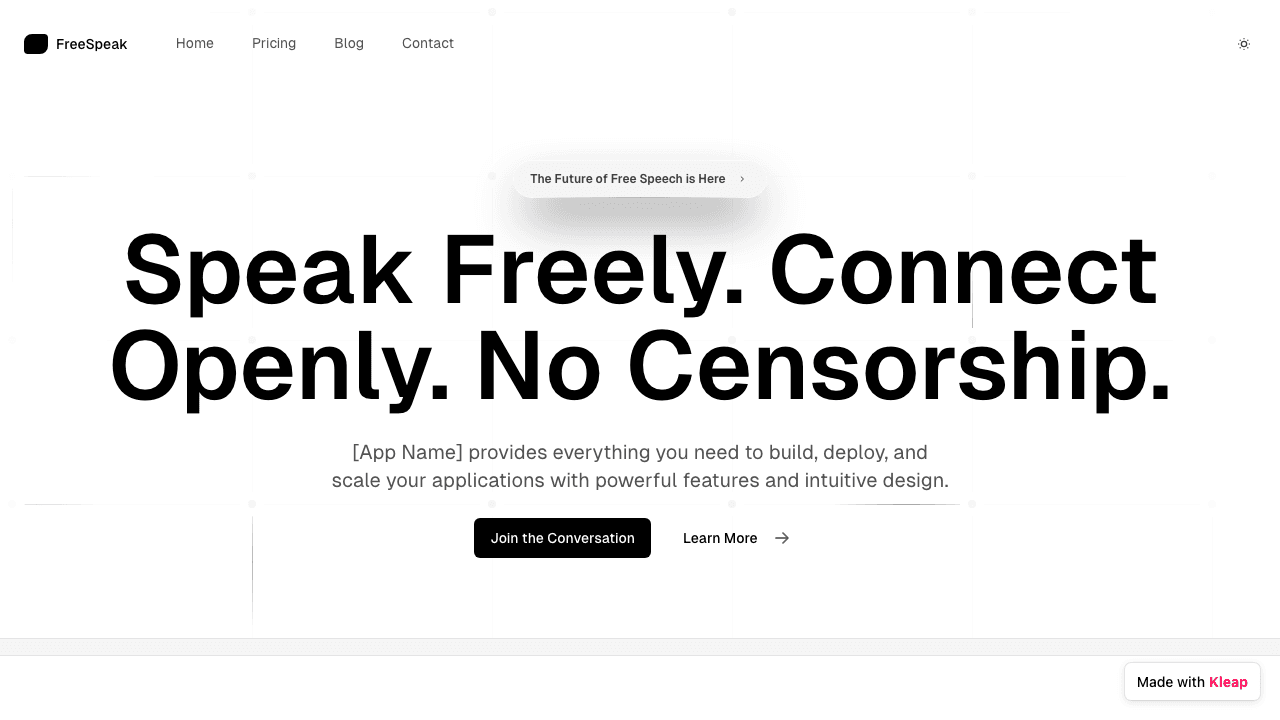 A platform for open communication, designed with clear messaging and a bold, modern aesthetic.
