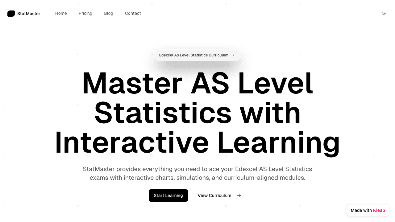 Master AS Level Statistics with interactive lessons and curriculum-aligned modules.