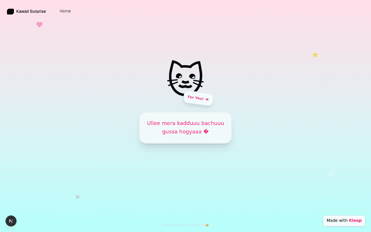 A delightful, minimalist digital surprise experience with a touch of personal charm.