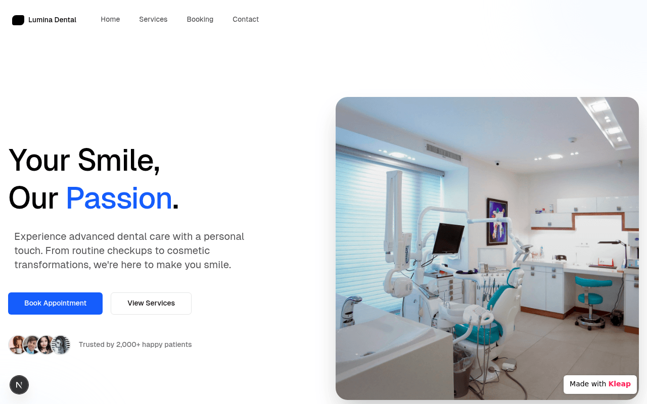 A dental clinic website that puts smiles first with a clean, engaging design.
