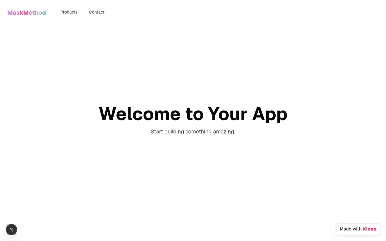A basic app placeholder page demonstrating a foundational title and subtitle.