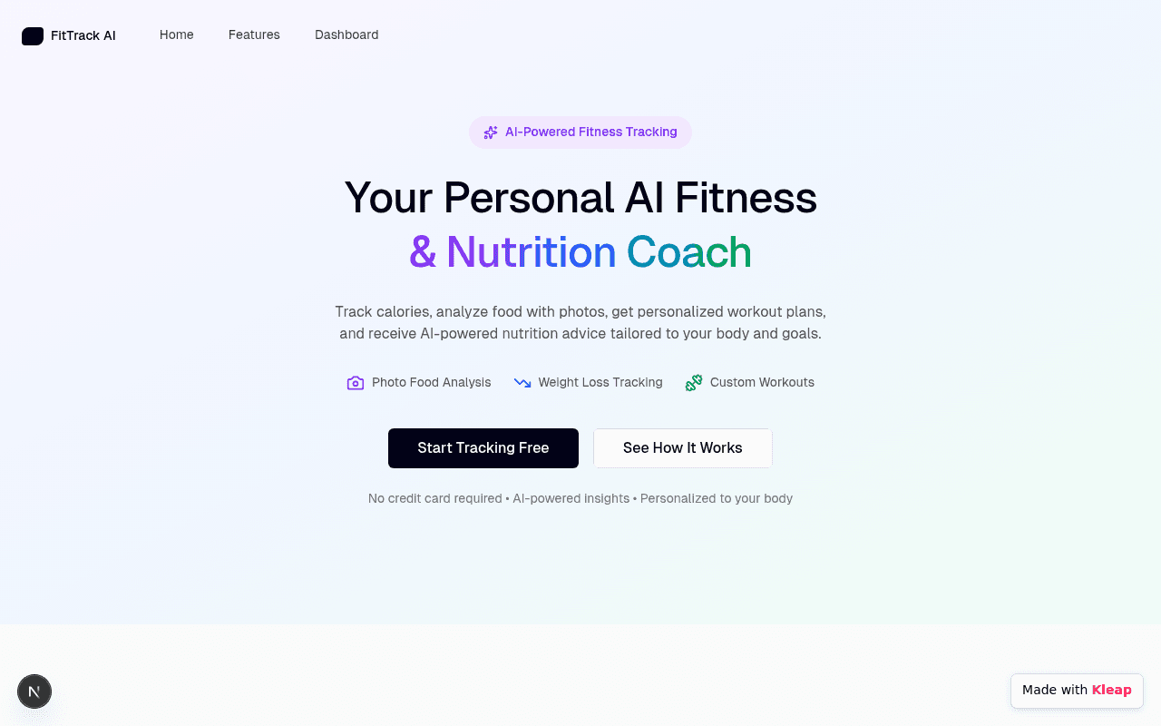 Your personal AI fitness & nutrition coach, designed to track calories and tailor workouts.