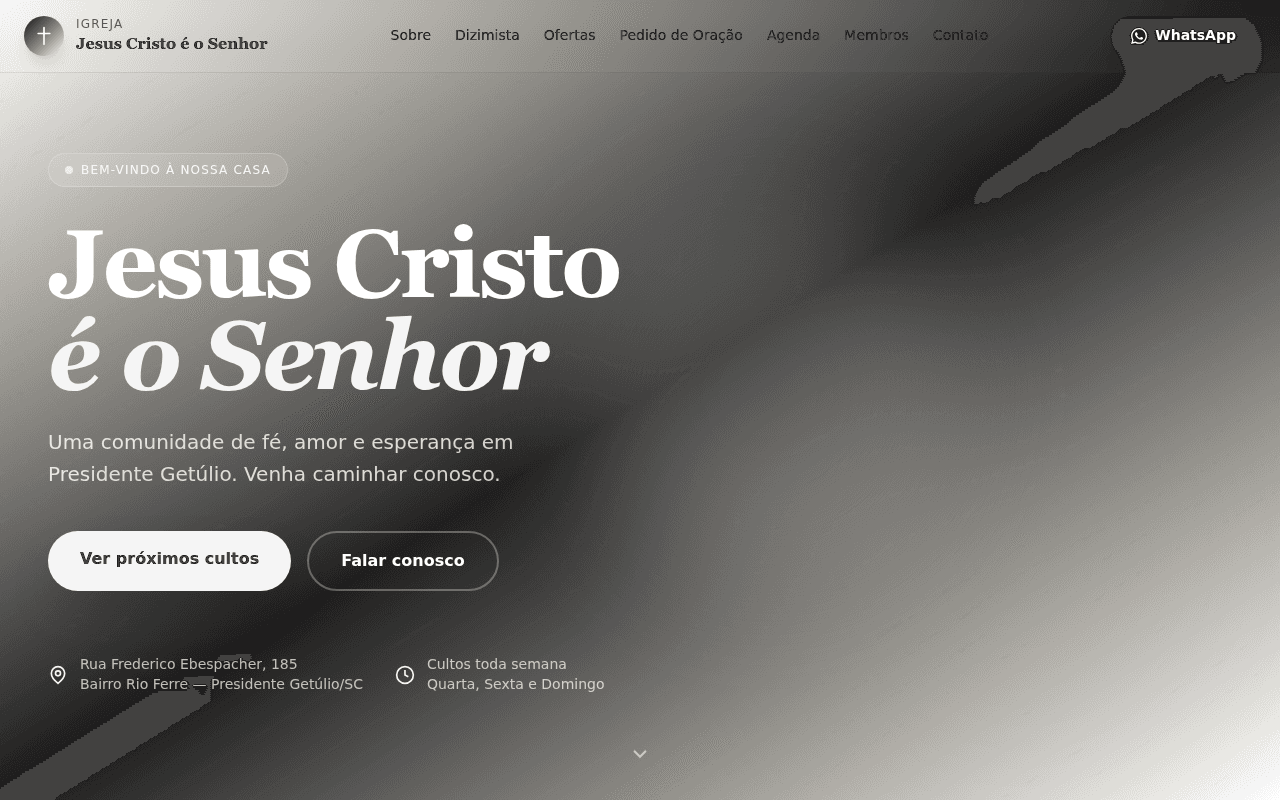 uma igreja com o nome jesus cristo e o s