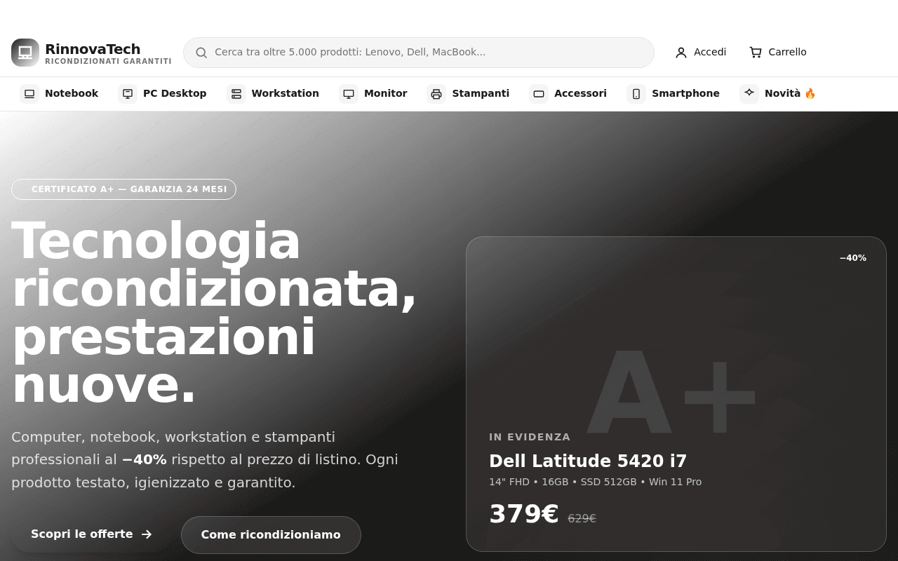 impostazione del sito