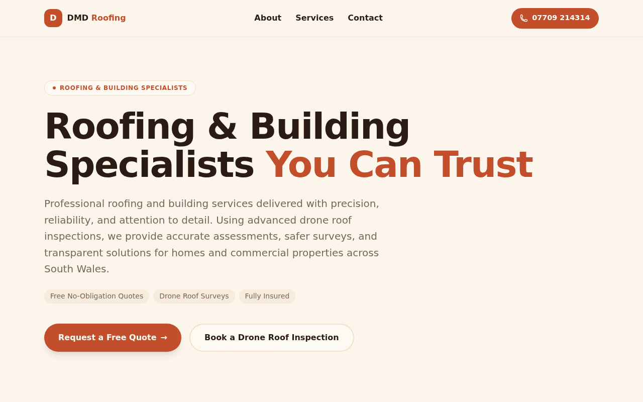 Hero Section Roofing
