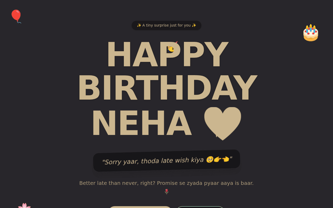 sorry yaar thoda late wish kiya