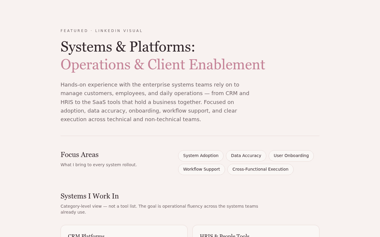 Platforms Experience