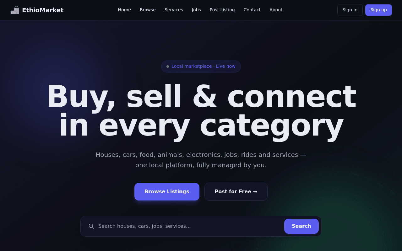 EthioMart — Local Multi-Category Marketplace