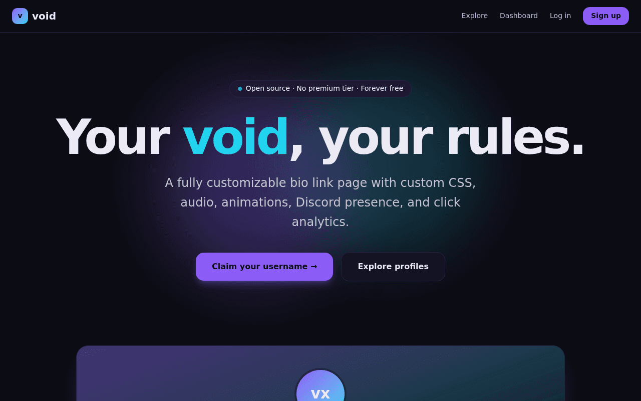 bio link / profile page