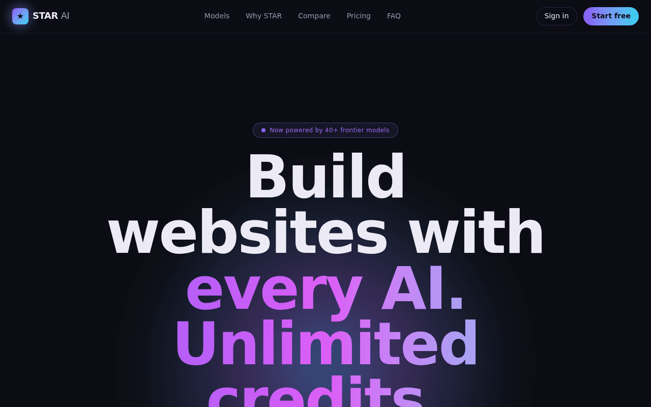 STAR AI website builder it
