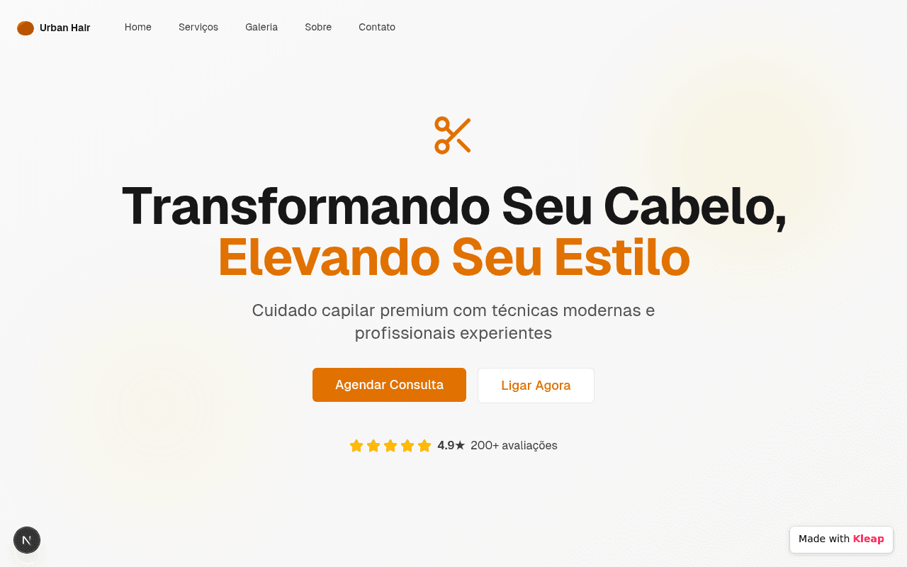 A modern haircare agency site focusing on transforming styles with premium services.