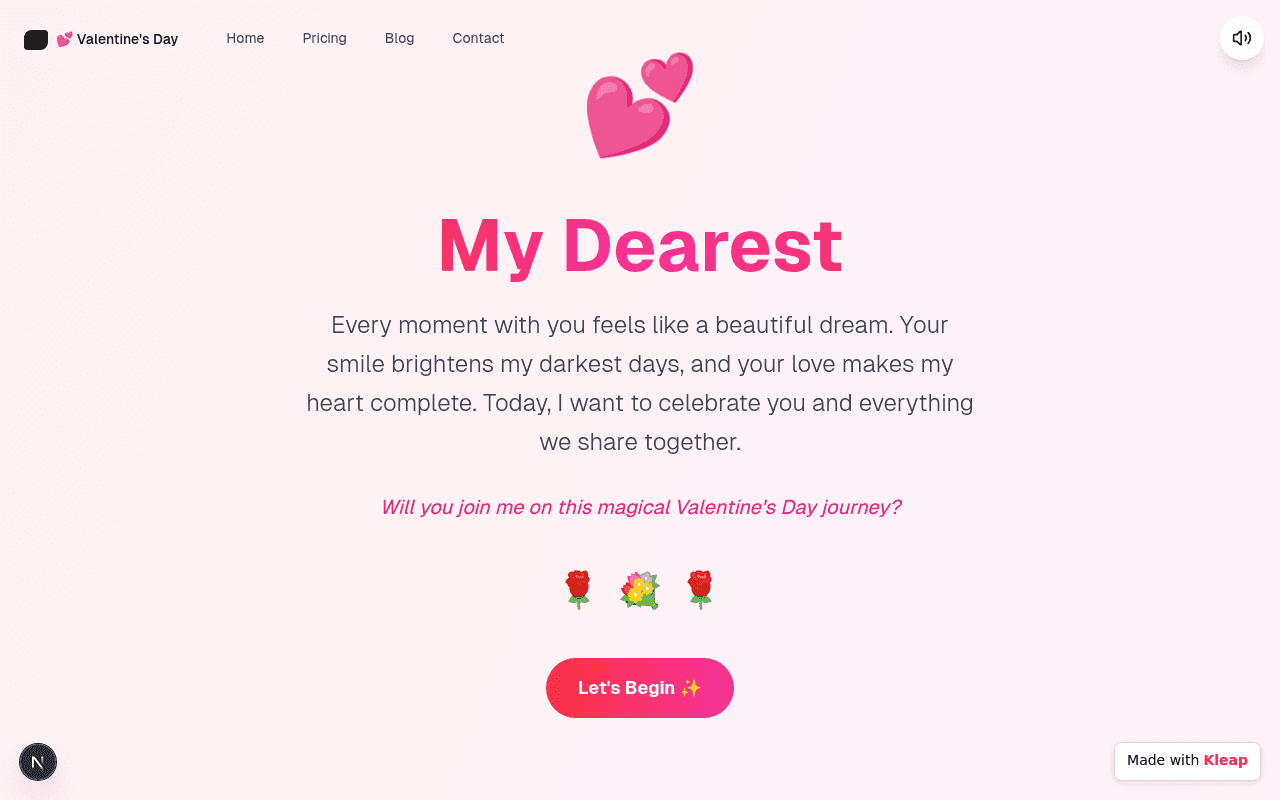 A delightful, heartfelt digital greeting card made for Valentine's Day.