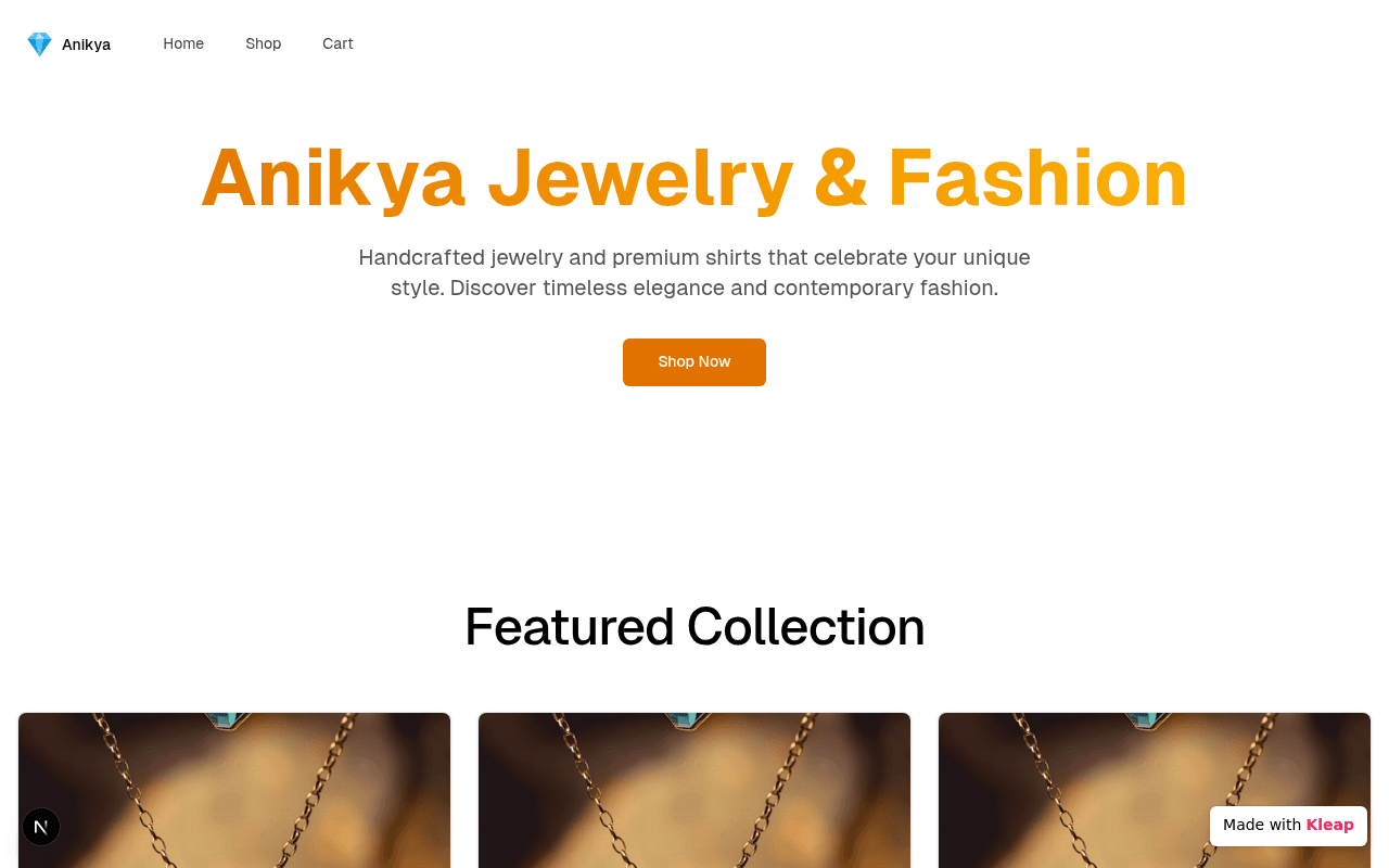 A modern jewelry and fashion shop offering handcrafted pieces for unique styles.