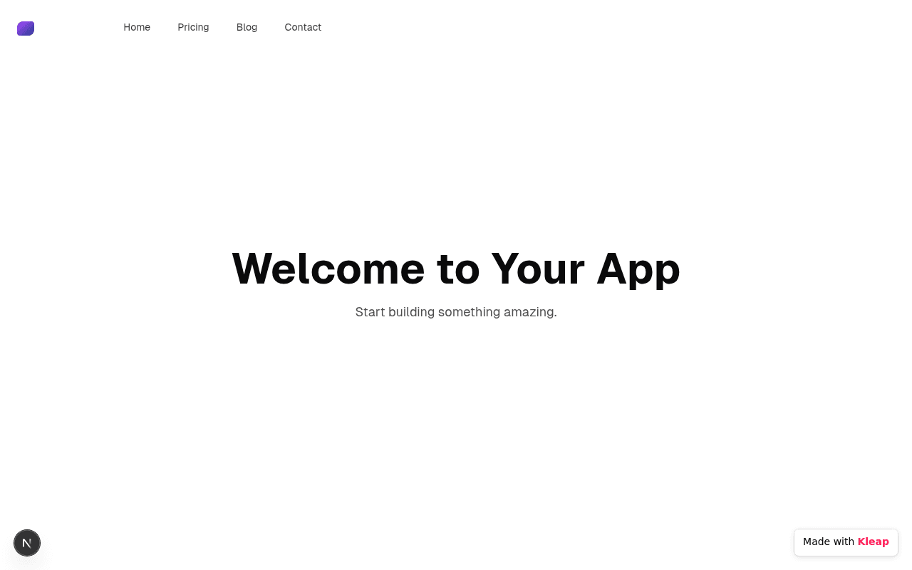A basic, placeholder landing page for an app, hinting at future development.