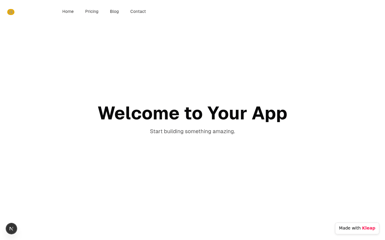 A minimalist landing page for a new application, ready for custom content.