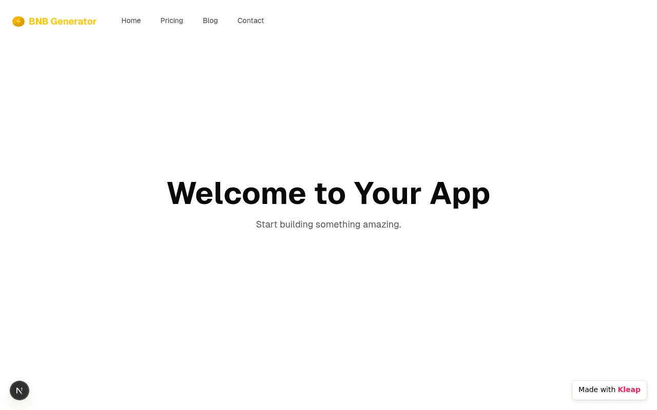 A minimalist placeholder page for a new application, ready for imaginative customization.