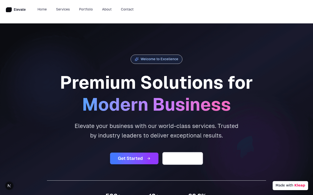 A modern agency site delivering premium solutions with a clean, branded aesthetic.