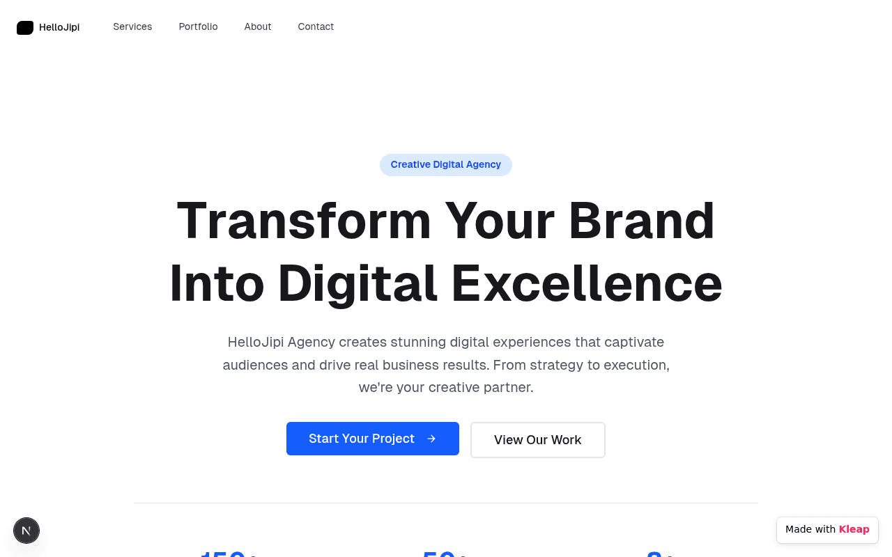 A digital agency site with clear messaging and a professional, modern aesthetic.
