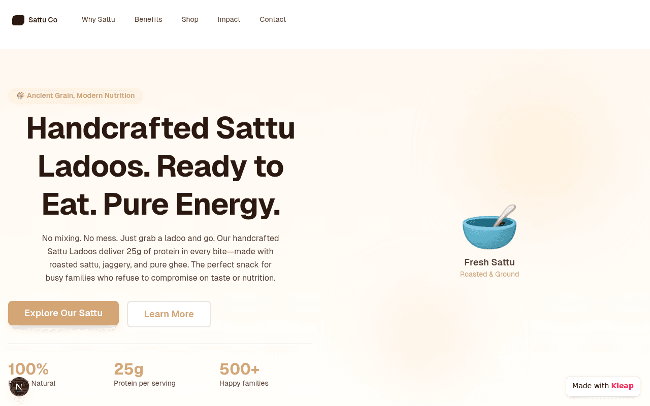 Sattu Co offers handcrafted Sattu Ladoos, delivering pure energy and nutrition.