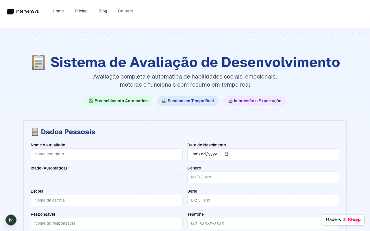 An intuitive platform for comprehensive development assessments with real-time insights.
