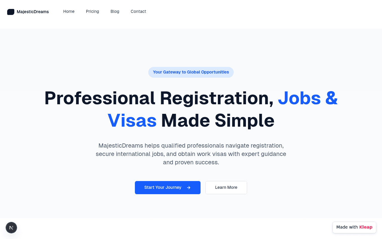 Empowering professionals with streamlined global registration, job placement, and visa solutions.