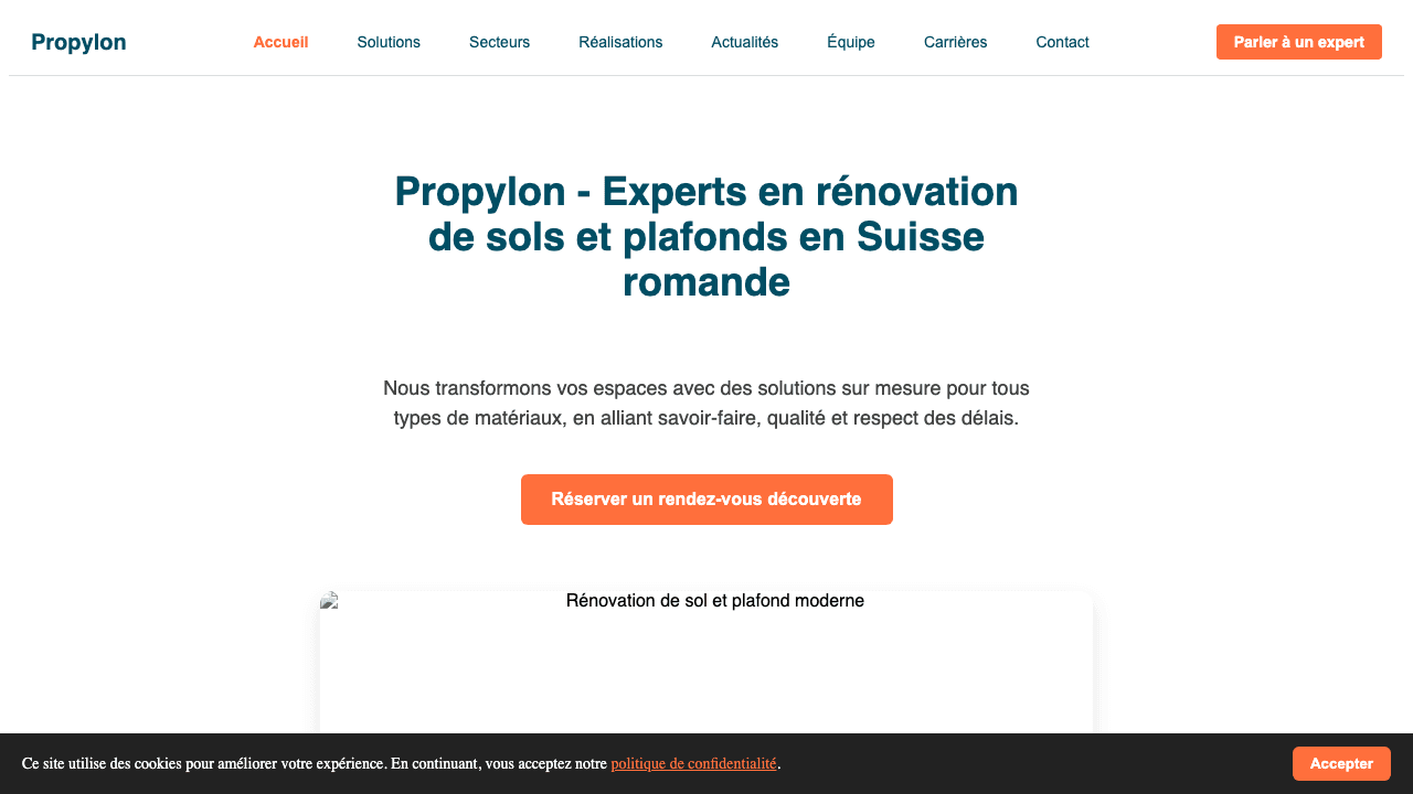Propylon delivers tailored floor and ceiling renovation expertise across French-speaking Switzerland.
