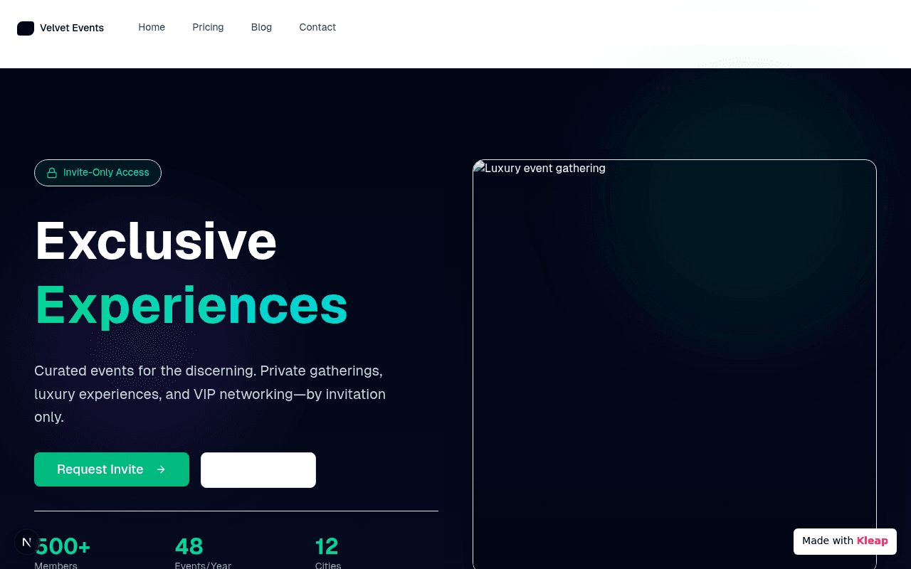 Exclusive events platform connects discerning individuals with luxury experiences by invitation.