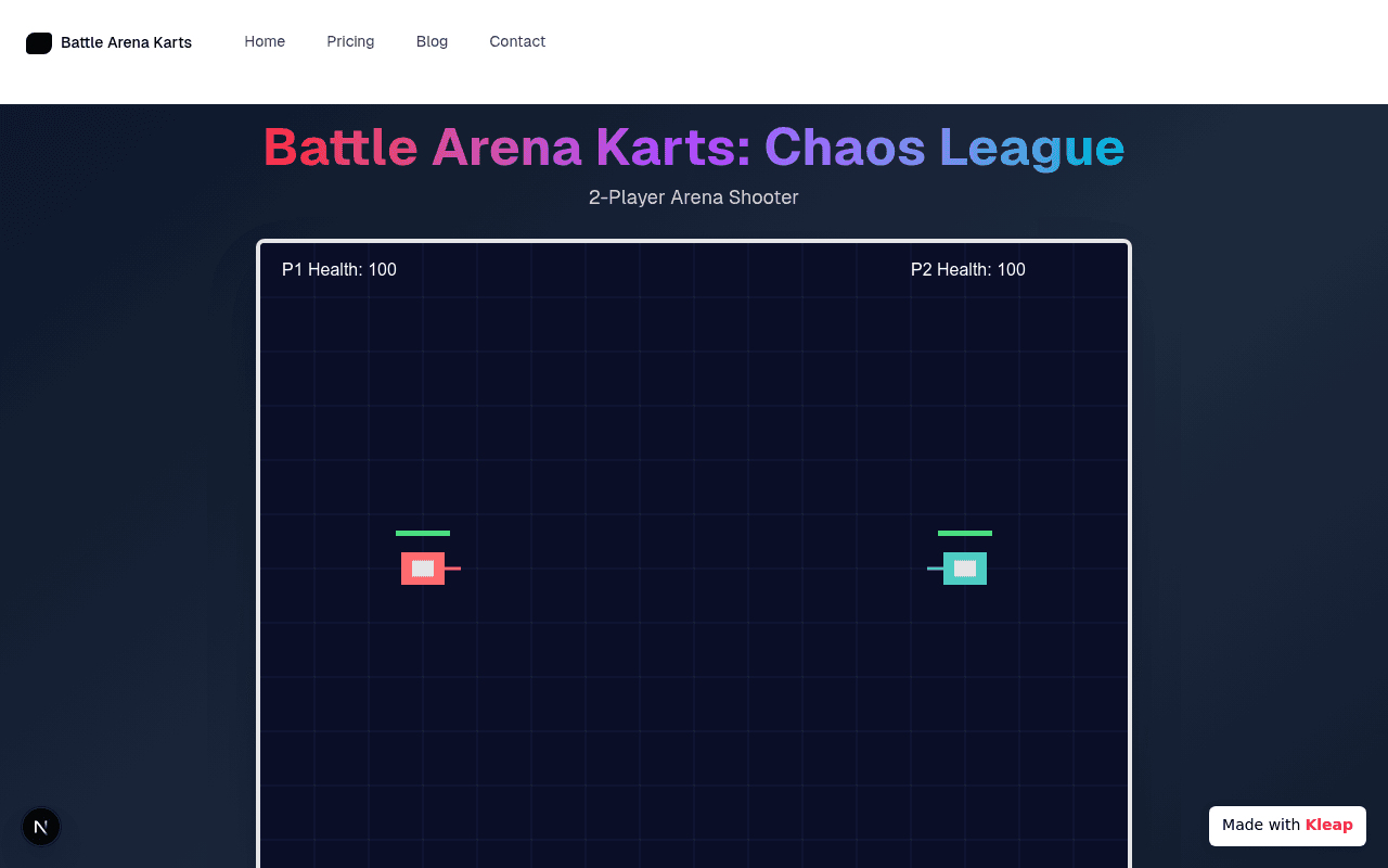 Gear up for intense 2-player arena combat, mastering pixel-perfect karts in the ultimate Chaos League.