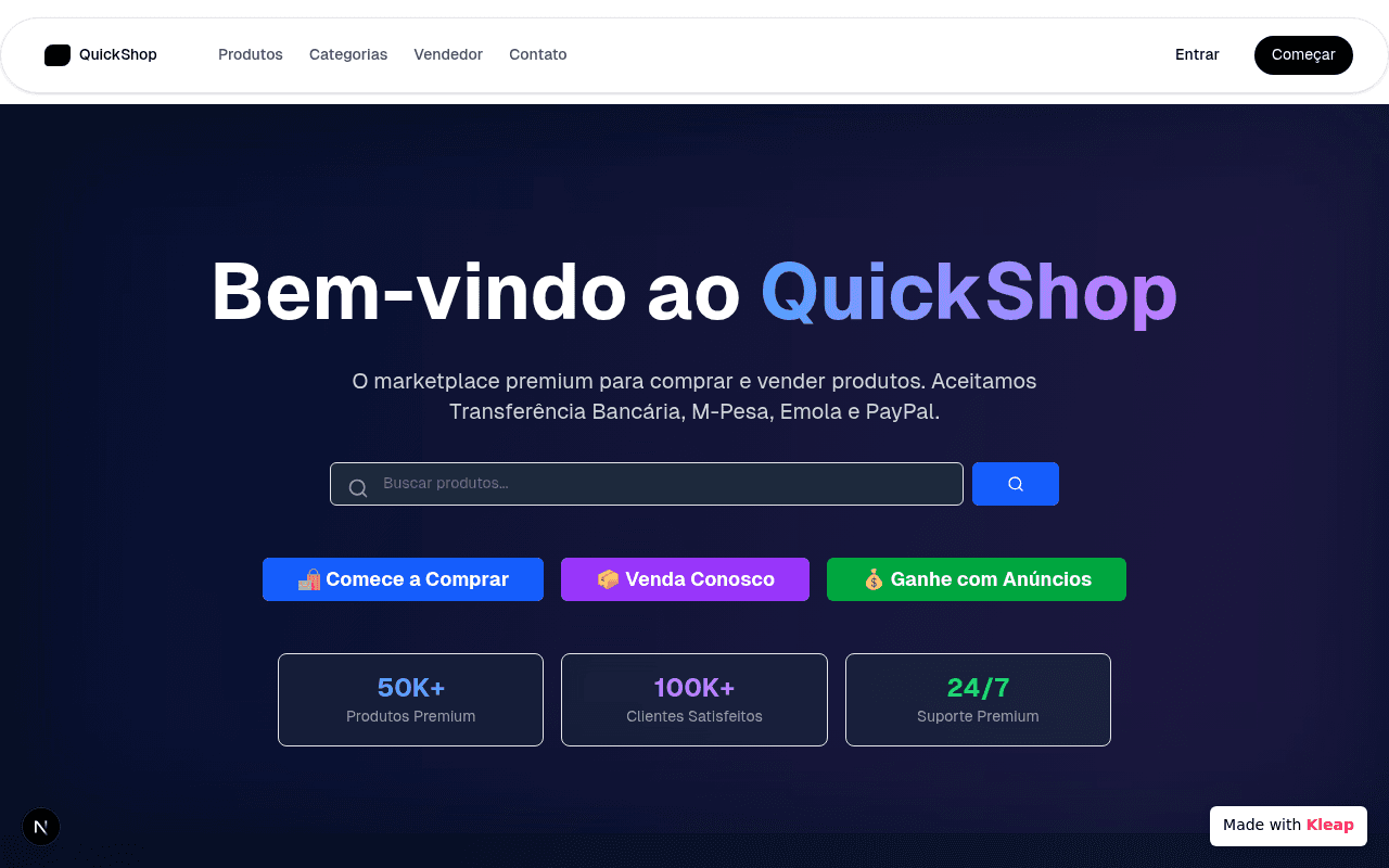 A sleek marketplace offering a premium experience for buying and selling products.