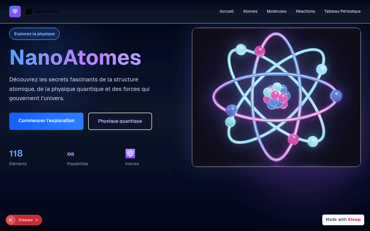 Explore the mysteries of atomic structure and quantum mechanics with a modern interface.