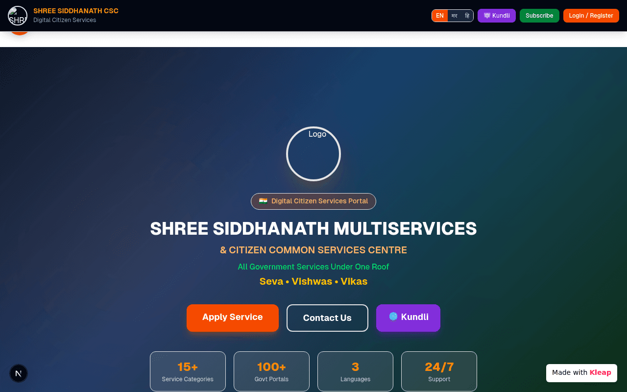 A comprehensive digital services portal simplifying access to government and citizen services.