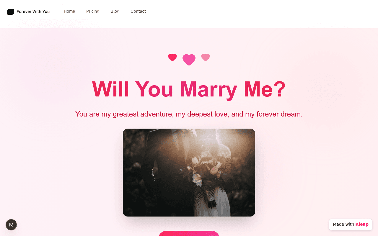 A heartfelt, minimalist page designed to pop the ultimate question with grace.