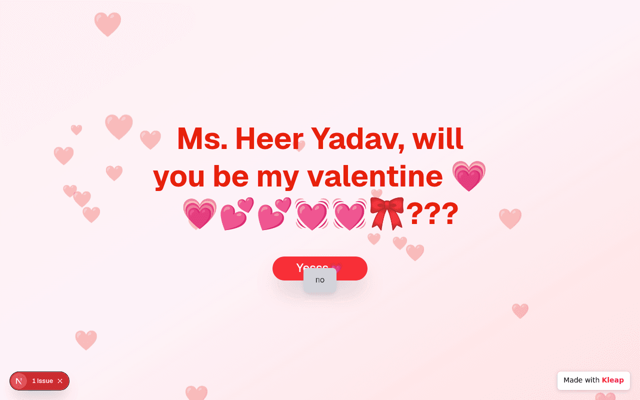 A playful, animated valentine's day invitation designed to pop the question with a bold heart-filled aesthetic.