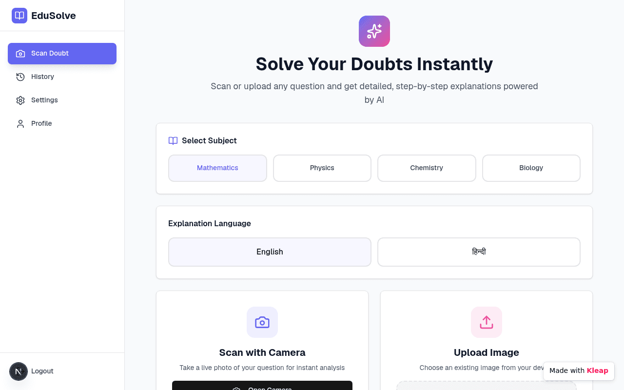 Instantly solve academic doubts across subjects with AI-powered, step-by-step explanations.