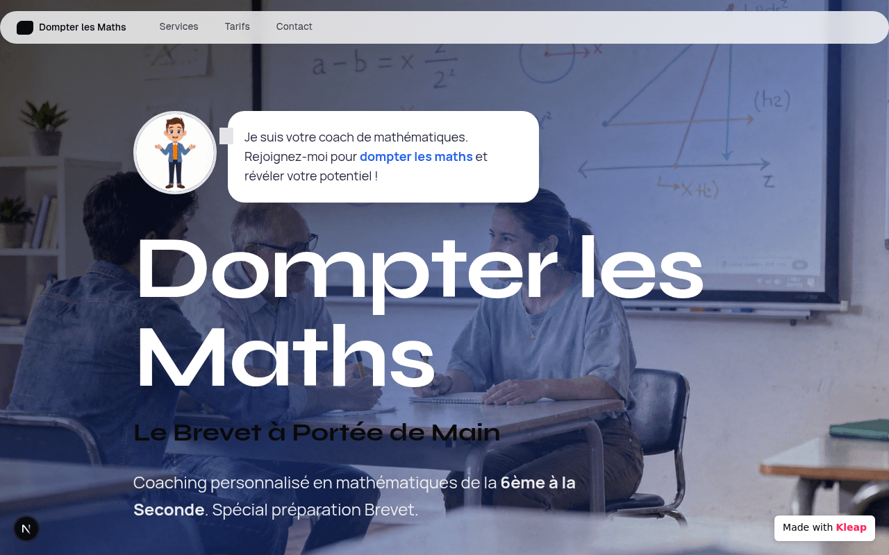 Personalized math coaching website guiding students from 6th grade to high school diploma.