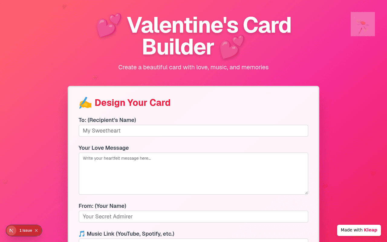 Craft personalized digital Valentine's cards complete with heartfelt messages and music links.