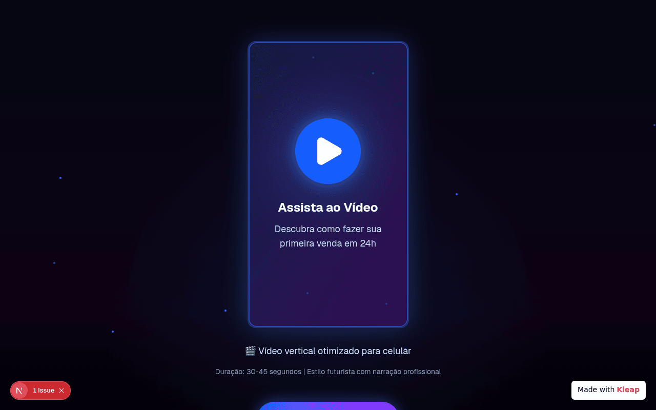 A simple landing page encouraging users to watch a video for business tips.