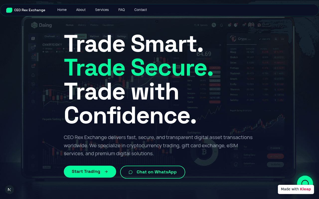 A secure digital asset exchange for fast, transparent cryptocurrency and eSim services.