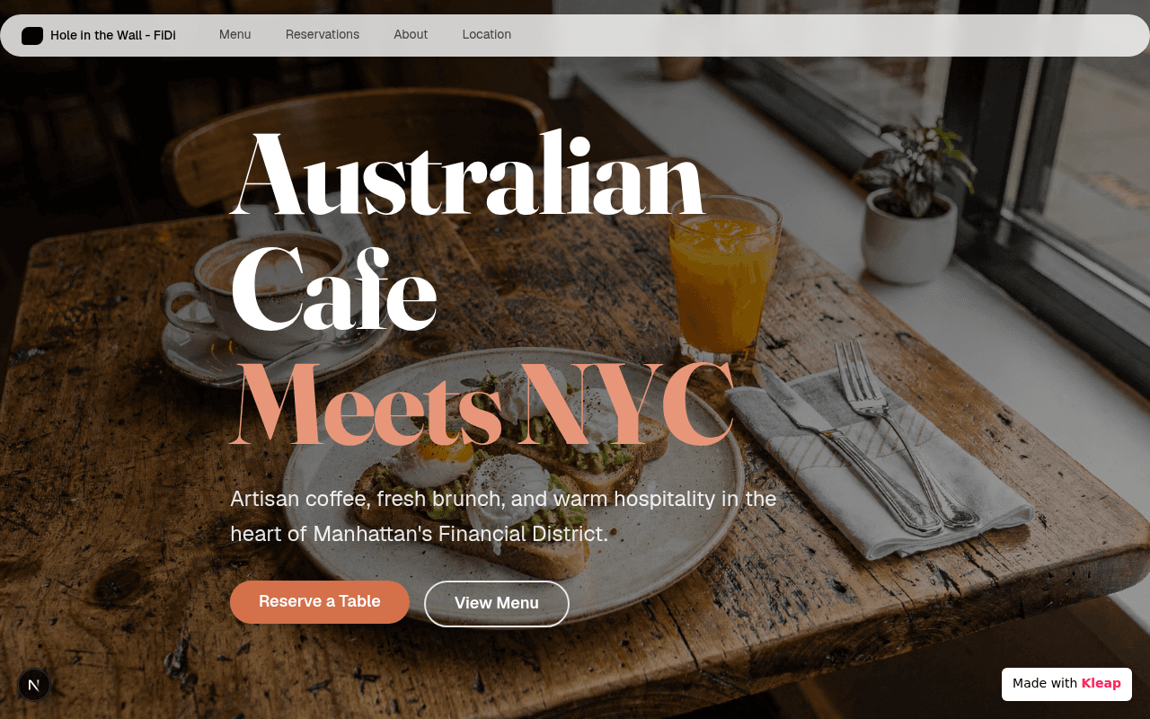 Experience the vibrant fusion of Australian cafe culture and New York City's energy.